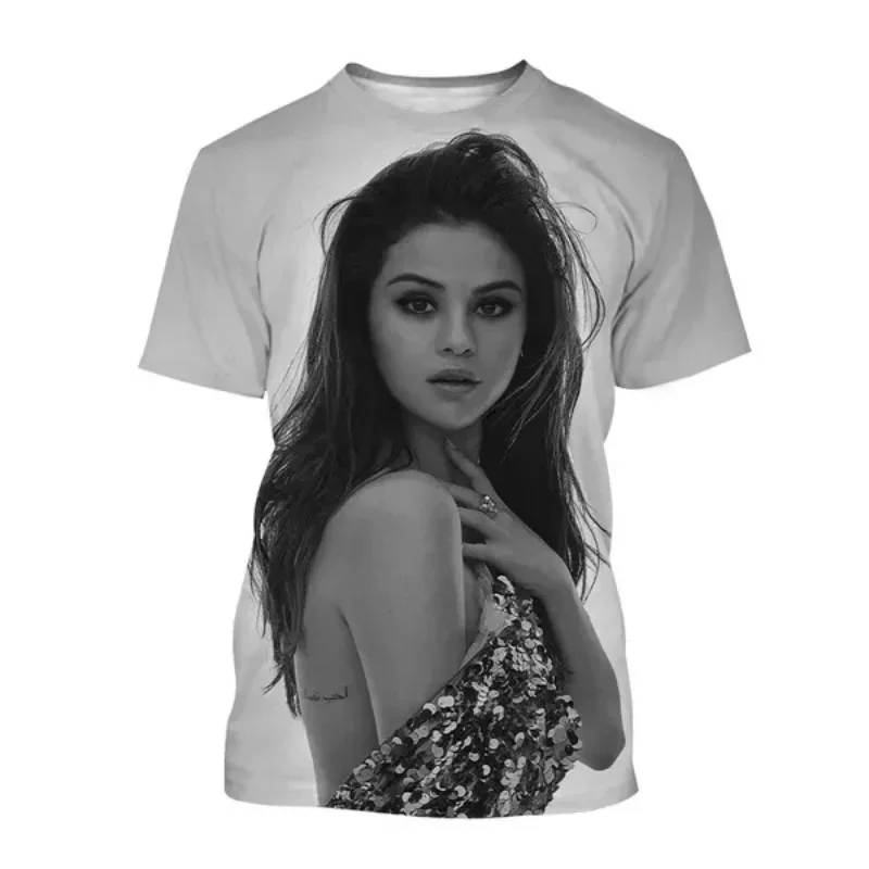 Módna sexy herečka Speváčka Selena Gomez 3D tlač Tričko Pánske hip-hop hip-hop harajuku unisex unisex okrúhly krk krátke rukávy vrcholy