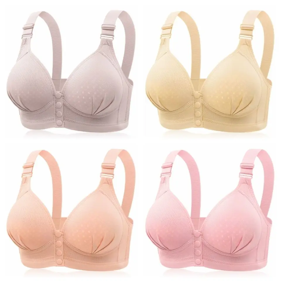 Módna sieťová predná gombíka podprsenky ultra tenká vesta horná bezšvová podprsenka s podložkou spodná bielizeň bralette Dámska push Up Summer