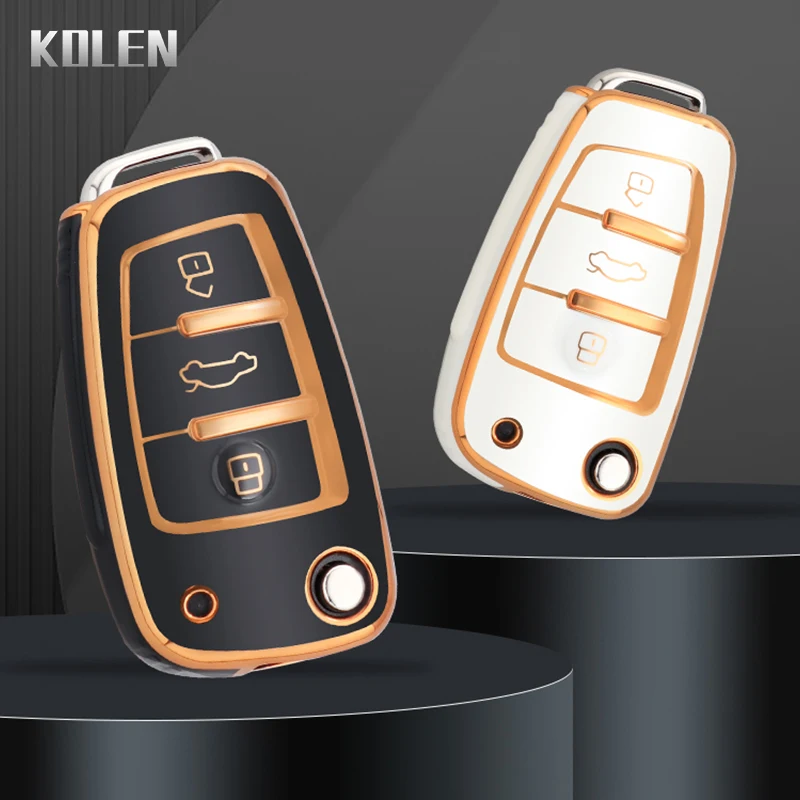 Módna TPU Flip Case Case FOB FOB pre Audi A1 A3 8P 8L A4 A5 B6 B7 A6 A7 C5 C6 4F Q3 Q5 Q7 Q8 TT S3 S4 S6 RS Príslušenstvo