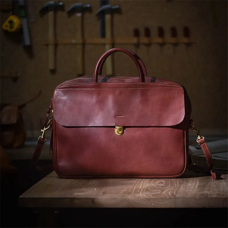 Módna vintage Originálna kožená pánska dámska aktovka Business Cast Luxury Natural Real Cowhide kabelka pracovná taška