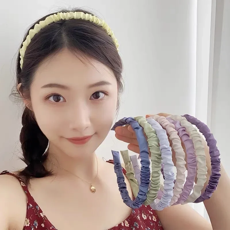 Módne a moderné čelenky Macaron Chic a Sweet Satin Satin Headband pre dospelých a deti