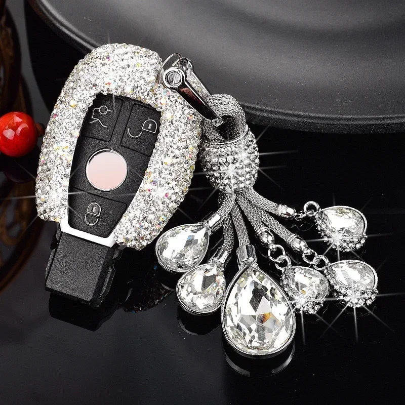 Módne dámske šumivé diamantové autá Kľúčové krytie pre Mercedes Benz Abce GL GLK CLK CLS W204 W205 W212 W463 W176 C180 C26