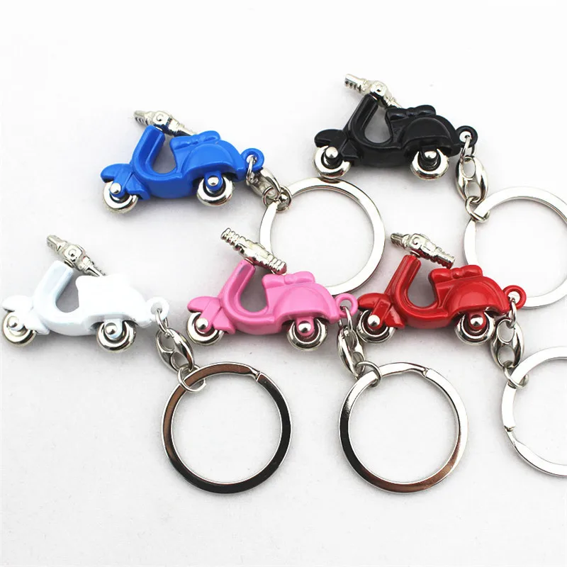 Módne kľúče štýlové 3D motocyklové kolobežky kľúča kľúče keyfob klasické elektrické autá Keyring prívesok unisex darček