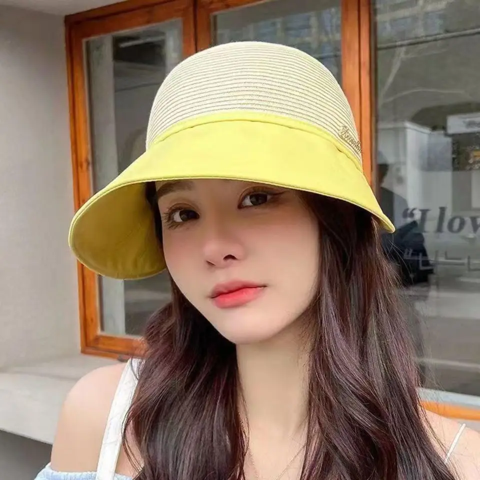 Módne letné ženy, klobúky, šitie Sunshade Sunshade Sunshade Sunshade Sunshable Wide Brim Panama Cap cap