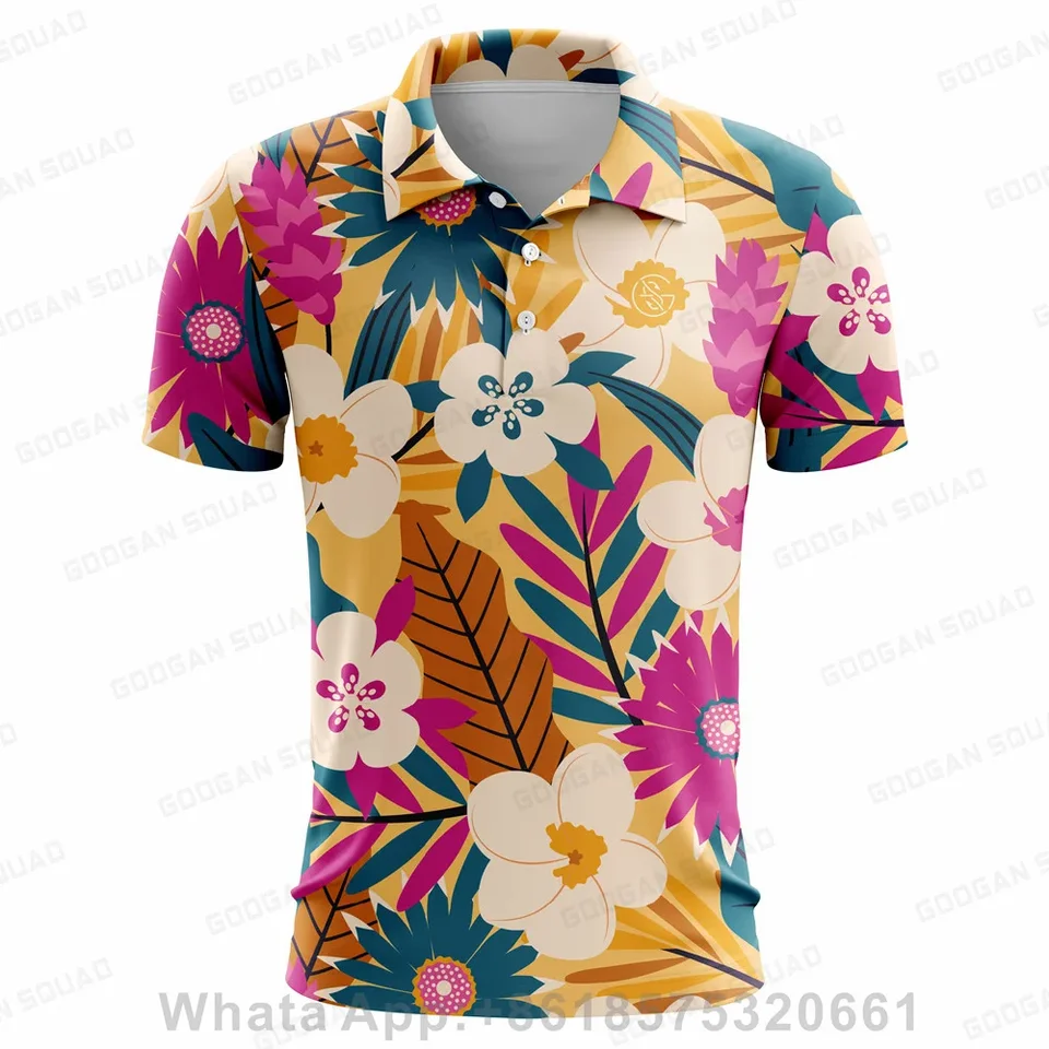 Módne muži golfové pólové košele leto s krátkym rukávom Streetwear Business Office Lafe Male Male Clothes Korean Loose Casual Tops