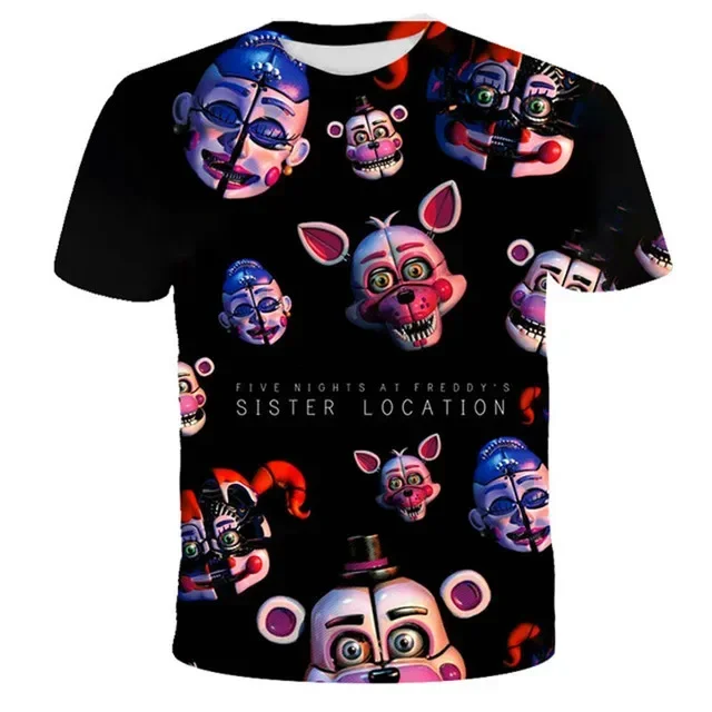 Módne oblečenie deti 3d päť noc v tričku Freddy Fnafs Tričko Karika