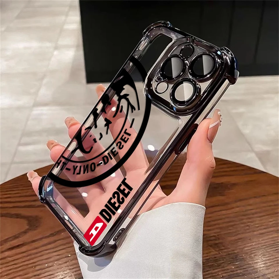 Módne pokovovacie puzdro pre iPhone 16 15 14 13 12 11 Pro MAX X XR XSMAX 7 8 6 Plus proti pádu Airabag zadné diesely D-Diesely