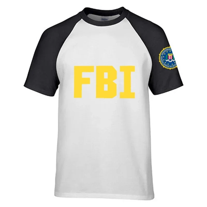 Módne príležitostné tričko Men športové streetwear nadmerne nadmerné FBI Pánske pólové tričko America Style 2024 Letné krátke rukávy Top Tees