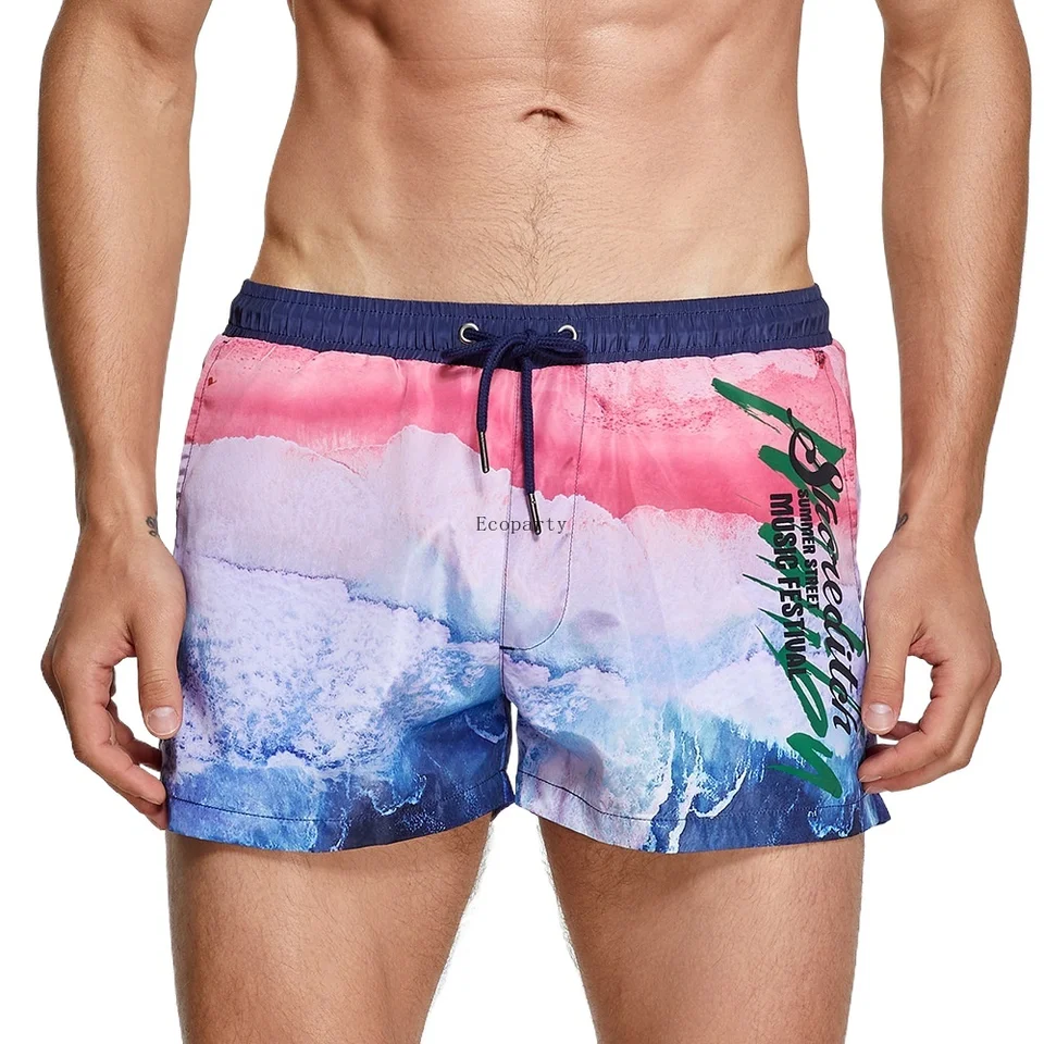 Módne pánske kraťasy 2024 Seobean plaviek Man Beach Boardshorts Muži plávajú šortky Bermuda surfovanie plaviek s vložkou s vložkou