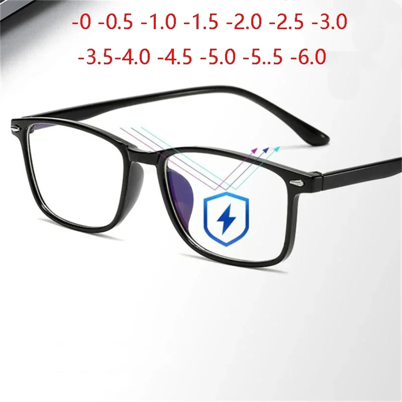 Módne pánske ženy Unisex Myopia Gulaghes Skupelipované okuliare s modrou farbou 0 -1 -1,5 -2 -2,5 -3 -3,5 -4 -4,5 -5 -5,5 -6.0