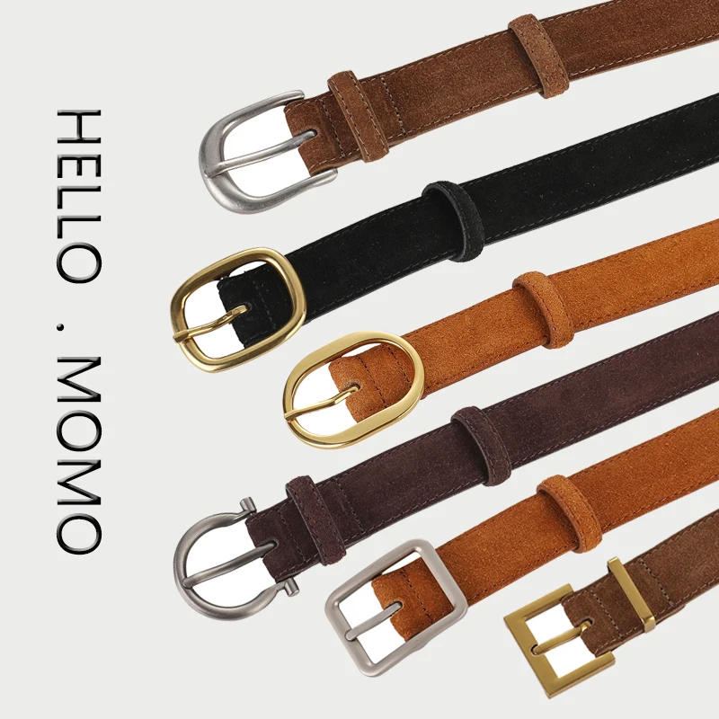 Módne semišové dámske pásy Dámske opasky Skutočná koža 2,8 cm široký pás zliatiny Buckle Ženy Ženy Zodpovedajúce šaty džínsy Skinny Band