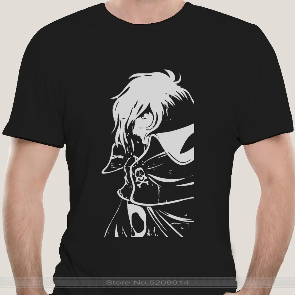 Módne tričko Men Značka bavlnená značka Teeshirt Men tričko Kapitán Harlock Špeciálne albatorové tričká tričká