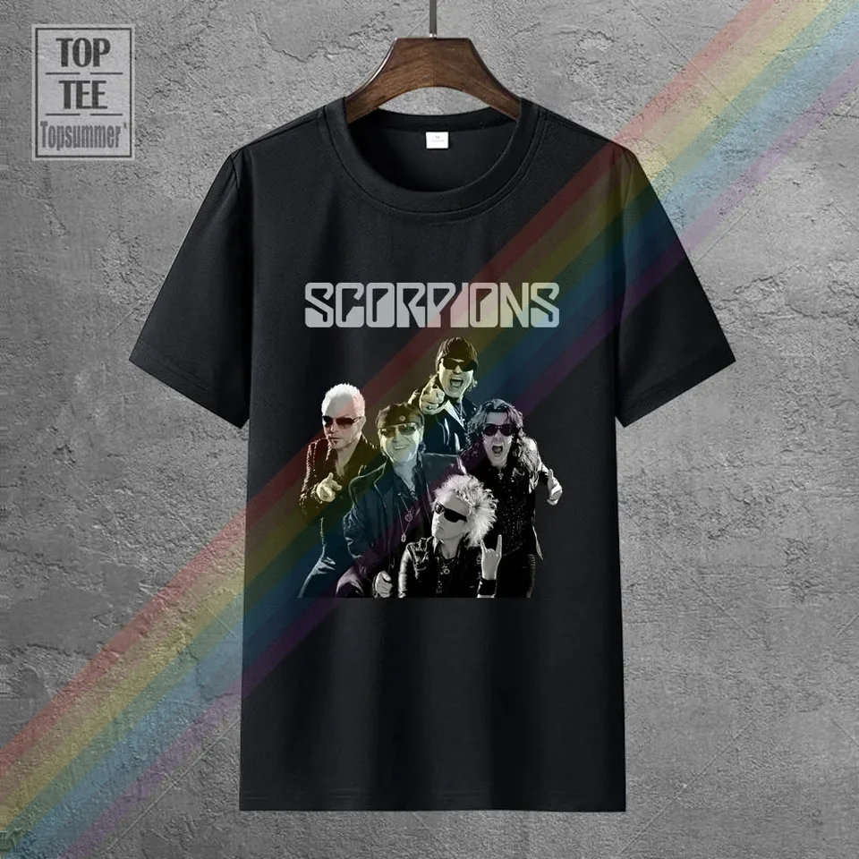 Módne tričká Slim Fit O krk Scorpions Band Black T tričko Heavy Metal Hard Rock Msg Kingdom Come Prijmite