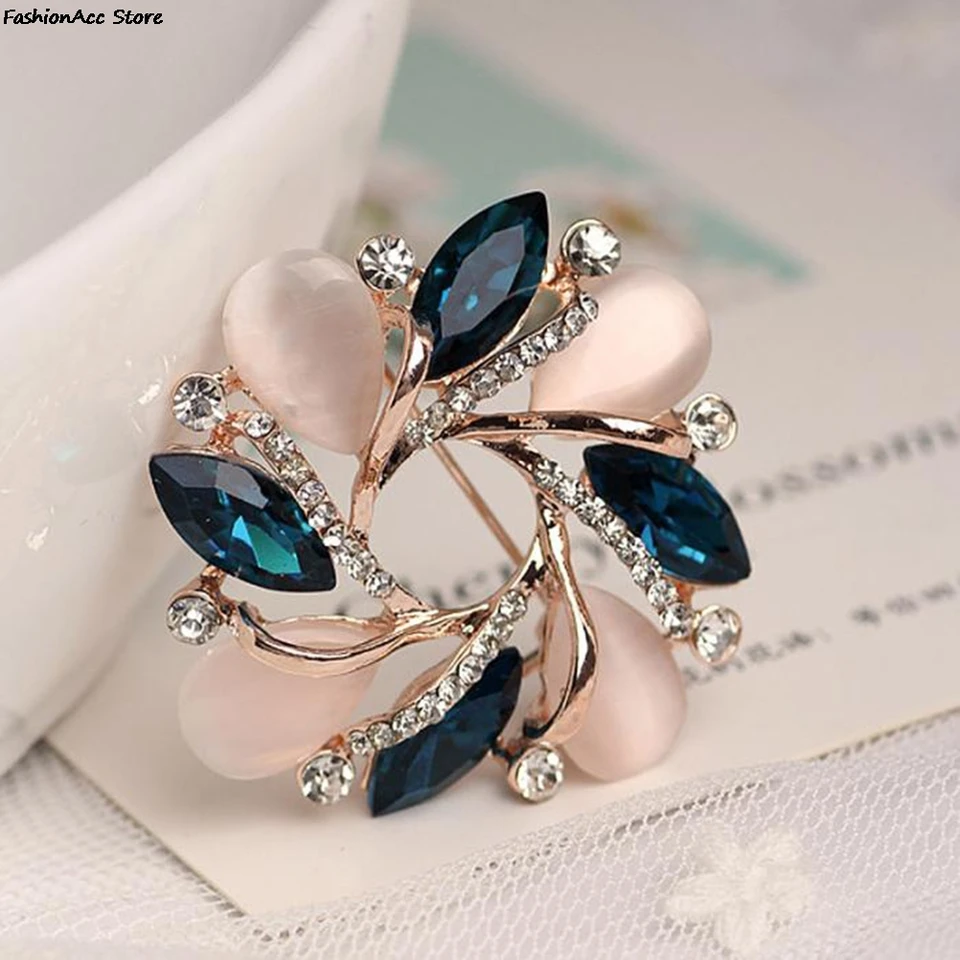 Módne šperky Bauhinia Ženy brošňa Pin Pin Scarf Buckle Flowers Opal Oblečenie doplnky