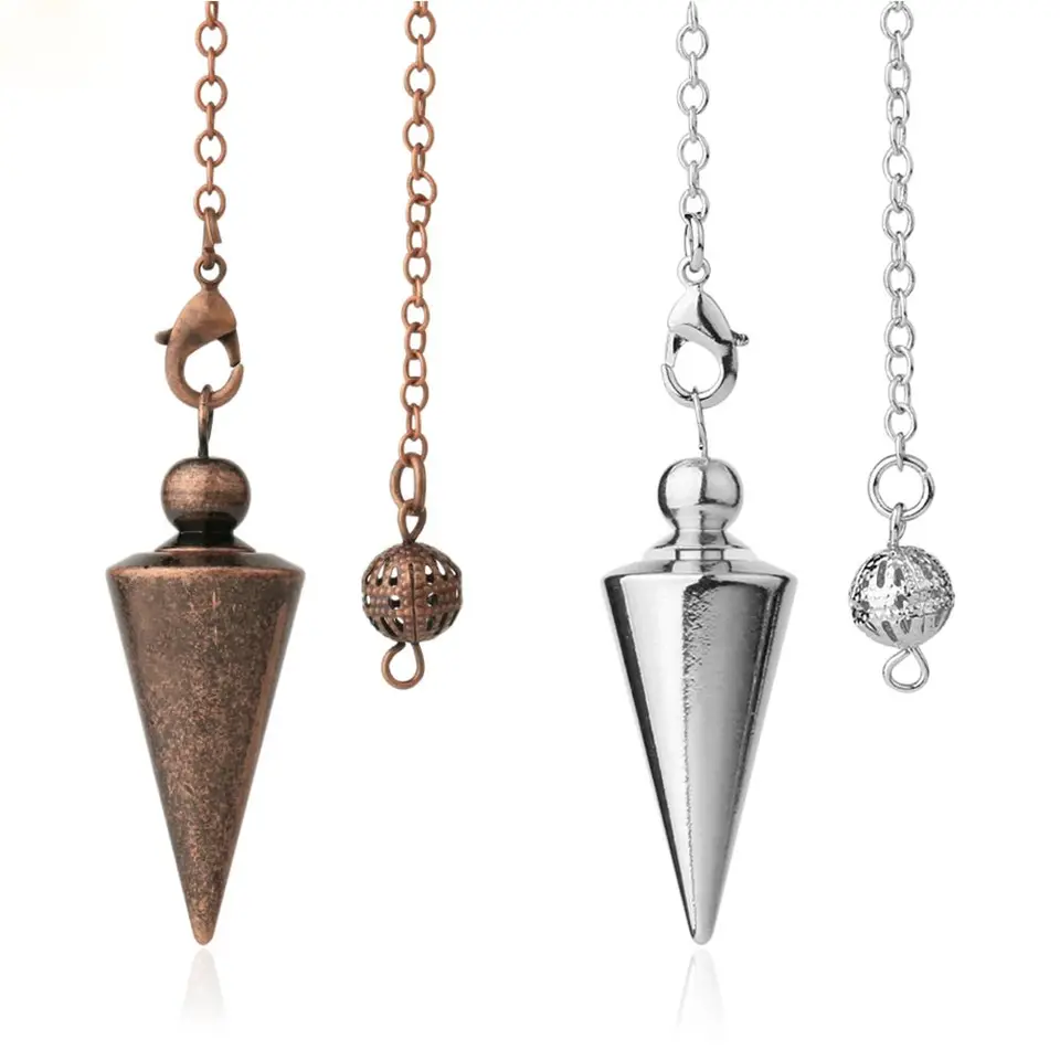 Módne šperky nové amulet zlaté strieborné starožitné medené dowing kužeľ kyvadlo reki kovové hojenie reiki kyvadlo prívesok
