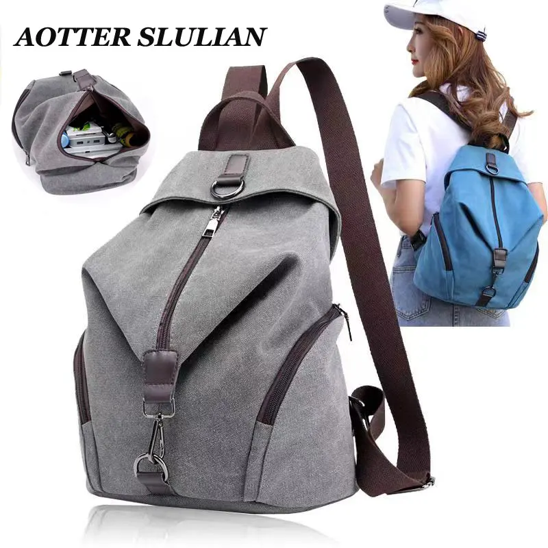 Módne ženy cestujú batoh ženskej veľkej kapacite tašku Teenager Canvas Canks shcool Bag Laides Notebook notebook laptop rucksalka satchel