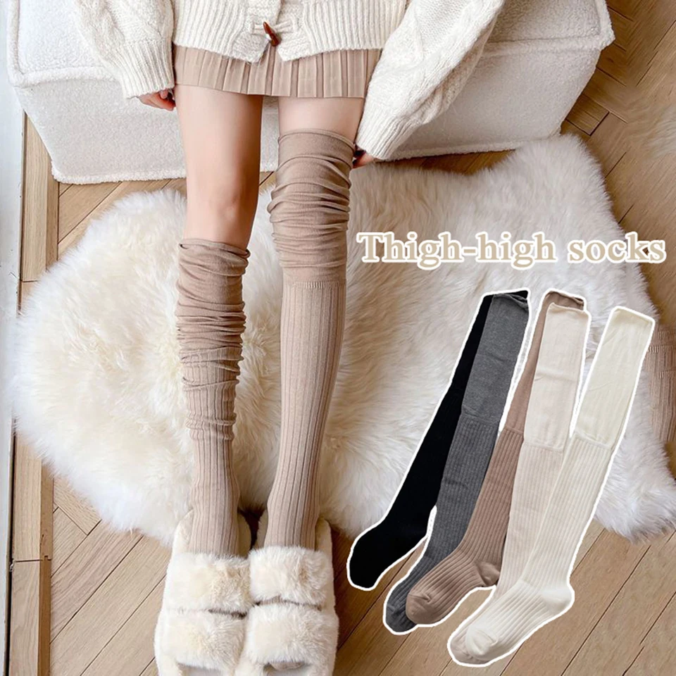 Módne ženy koleno-kohúre Lady zostrihajú mäkké pančuchy na jeseň zima vysoká trubica tepelné ponožky Kórejský preppy štýl ležérna ponožka