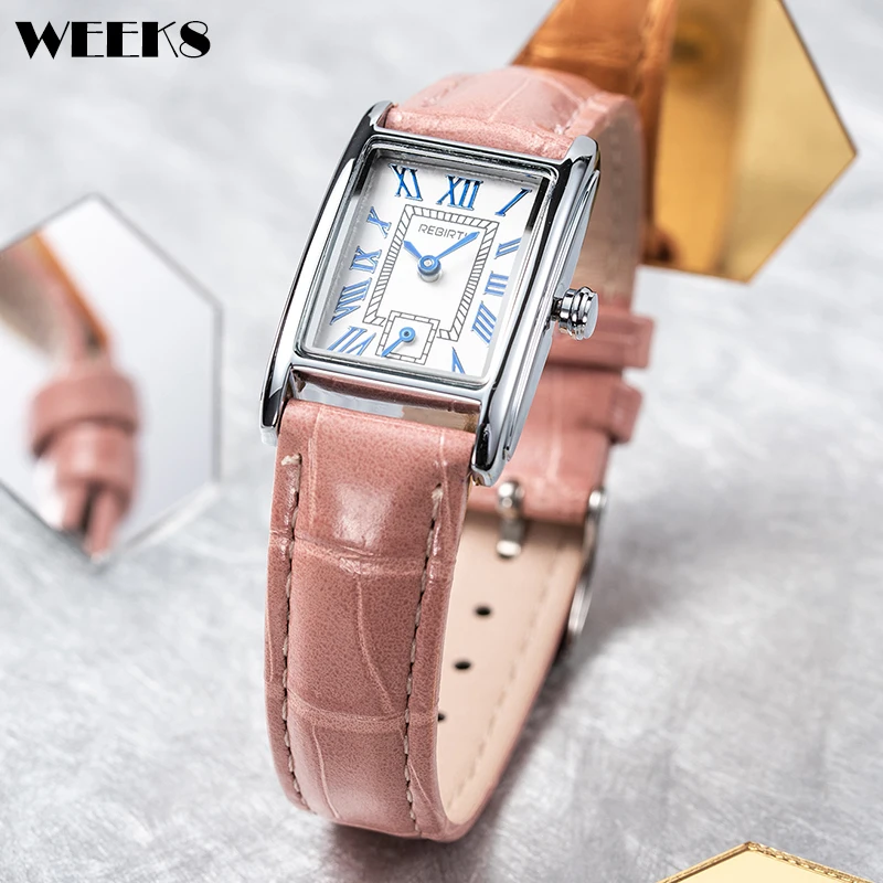 Módne ženy sledujú rímske číslice elegantné kožené kapela Quartz analógové zápästie hodiniek pre dámy ženské hodiny obdĺžnikové náramky