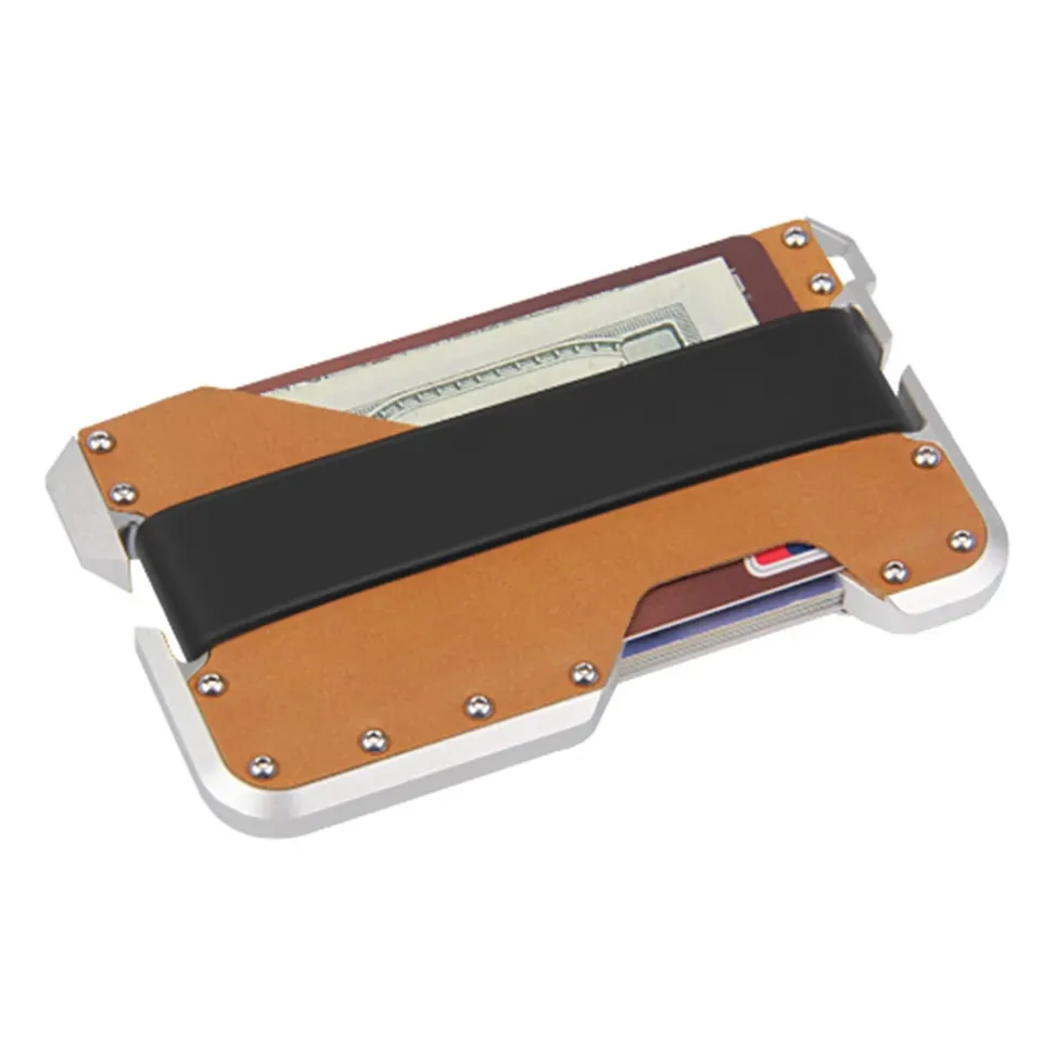Módni muži štíhle minimalistickú peňaženku pre mužov - blokovanie RFID - kožená viac nástroja