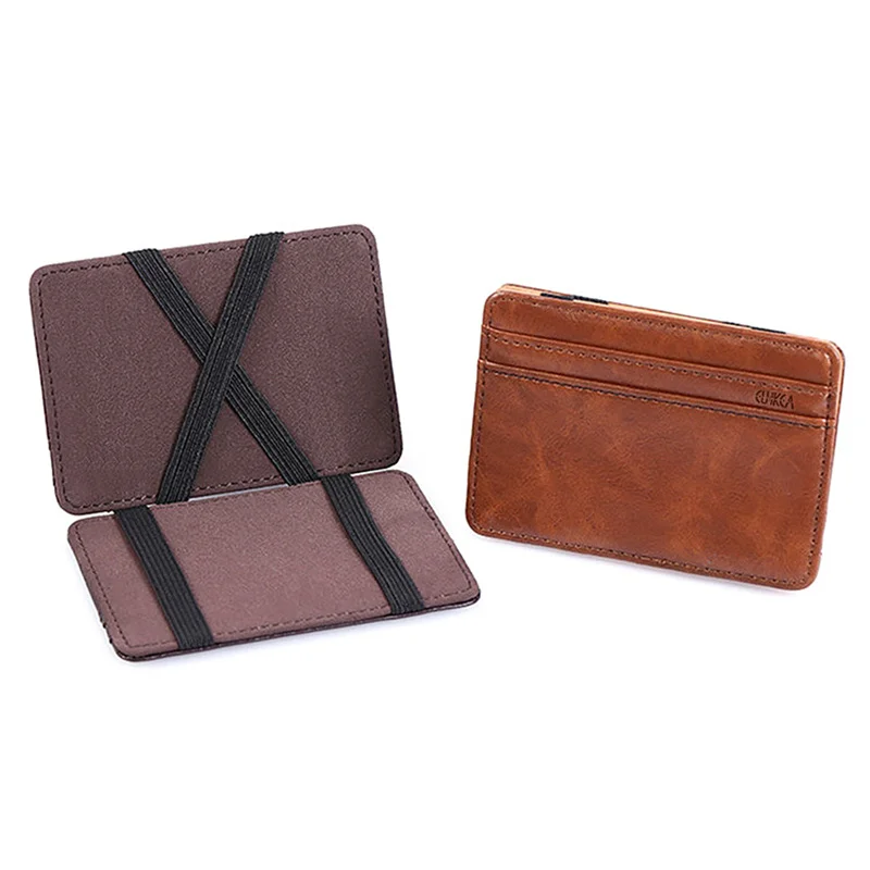 Módni muži štíhle peňaženky Muž ultra tenké krátke muži Magic Wallet Peniaze Držiteľ karty
