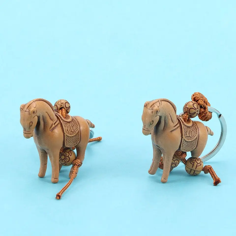 Módny darček Lucky prívesok slony Keychain Horse Carving