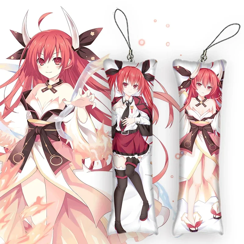 Módny dátum živý kotori itisuka mini dakimakura keychain anime telo prívesok karikatúra anime kľúče reťazce cosplay darček