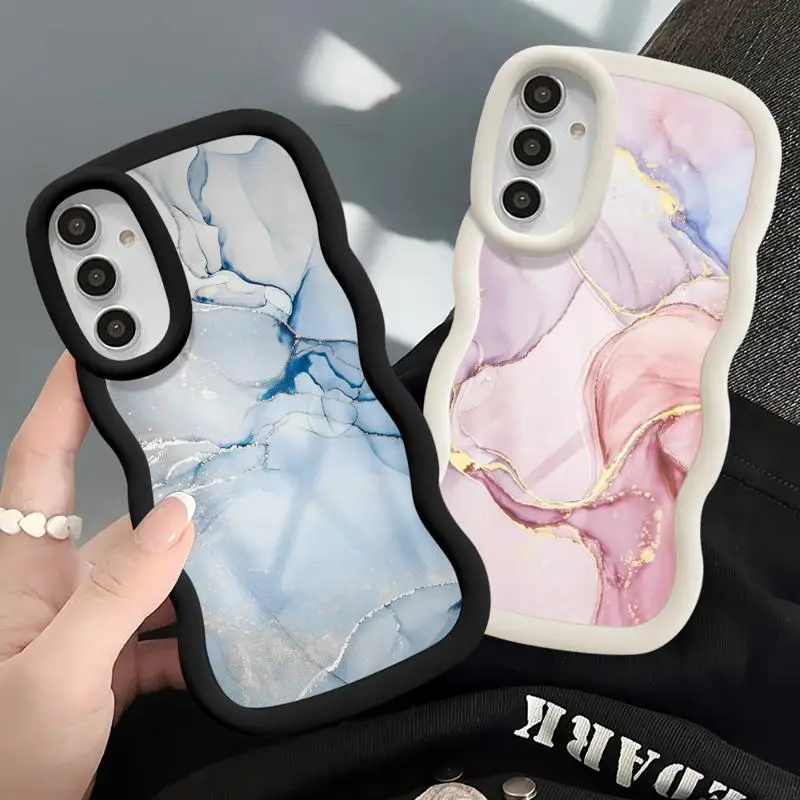 Módny mramorový telefón pre Samsung Galaxy A20S A30S A50 A50 A02S A03 Core A04 A05S A11 A12 A13 A14 A15 A21S A51 4G 5G Soft Cover Cover
