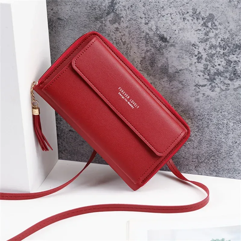 Módny telefón vrecká Mini Messenger taška spojka peňaženka pre dievča mäkké kožené dámske vrecká s veľkou kapacitou vrecká na rameno