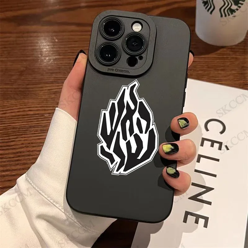 Módny čierny plameň silikónový puzdro pre iPhone 16 15 14 13 12 11 Pro Max Mini x xs xr 7 8 plus matný nárazový nepriestrelný mäkký kryt