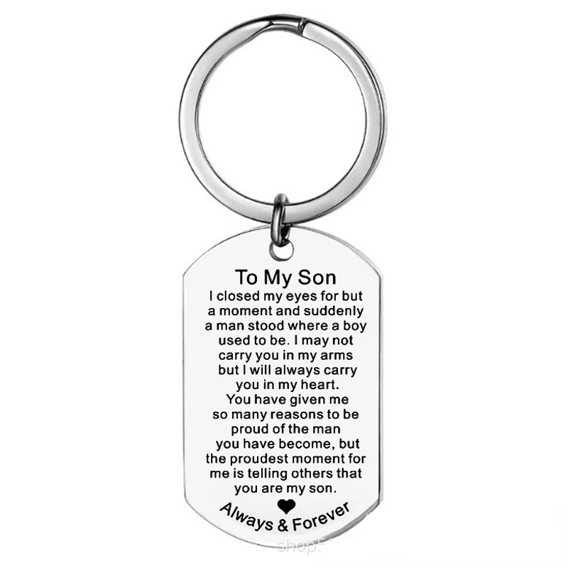 Môjmu synovi narodeniny darček Keychain z mamy promócie darčeky mu chlapec Matka syn darčeky Inšpiratívne citát Keyring šperky