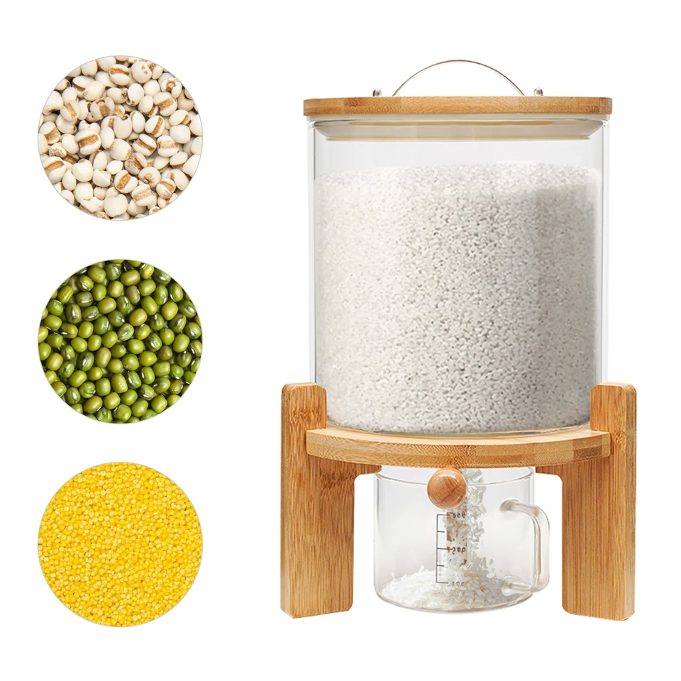 Múka a obilnina Cytle 5L Ryže DispenSer Creative Glass Food Storge Container for Kitchen Organization a Pantry Store