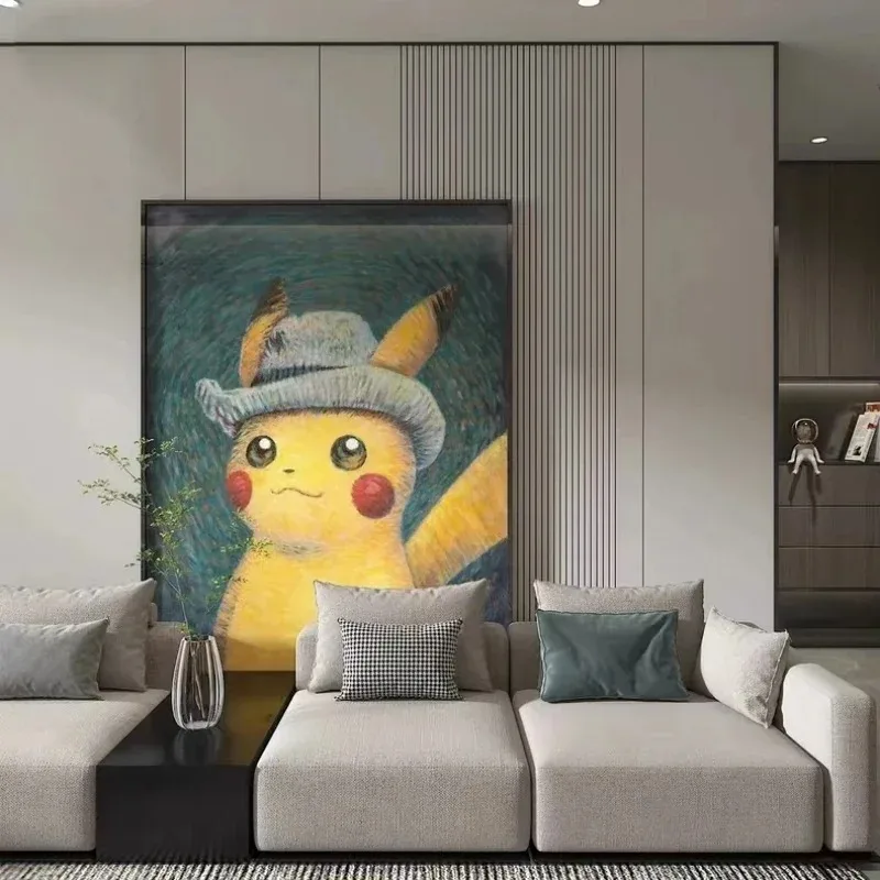 Múzeum van gogh múzeum pokémon anime figúrky pikachu maľby plátno plagáty a výtlačky nástenné umenie Obrázok pre obývaciu izbu