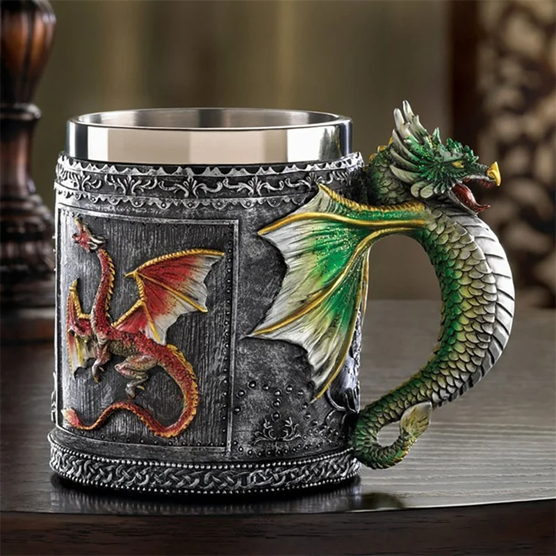 Mýty a legendy Red Flying Dragon Beer Cup Cup Cofve Cup Hrnček so zeleným drakom Skvelý darček pre milovníkov drakov Halloween Darček