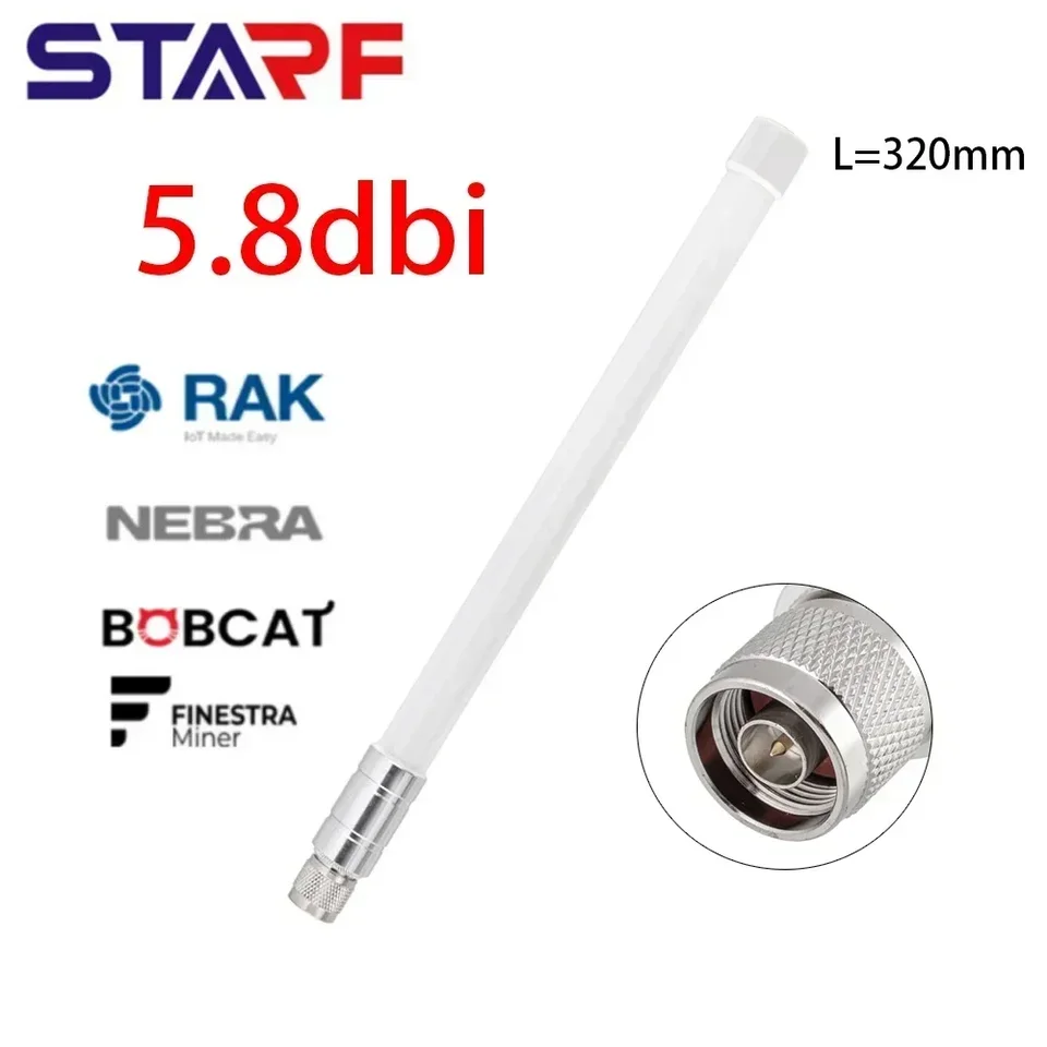 N-MALE Vodotesná anténa zo sklenených vlákien 860-930MHz 5,8 DBI pre hélium hotspot HNT Miner Outdoor Outdoor Dlhé vzdialenosti prijímajúce anténu