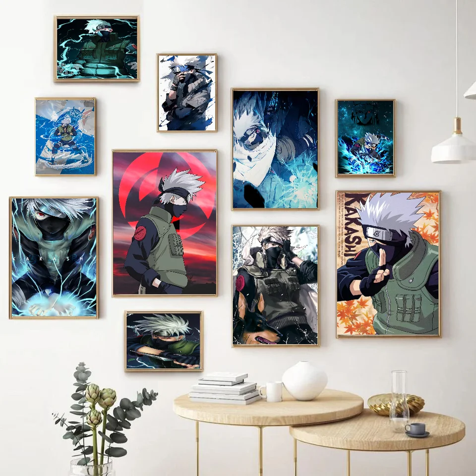 N-naruto hatake kakashi anime plagáty lepivé slepka na biele papiere pre domácich majstrov