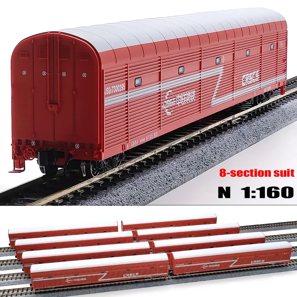 N Stupnica 1/160 Model vlaku JSQ5 8-sekcia sada auta Transport Train Toy Hray