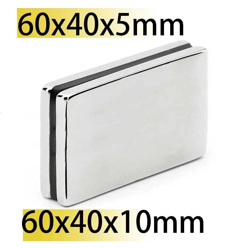 N35 60x40x5 60x40x10 Obdĺžnik Prispôsobené štvorcové ebike noodymium bar generovanie magnetu Motor Motor vzácnych hľadaní Magnetika