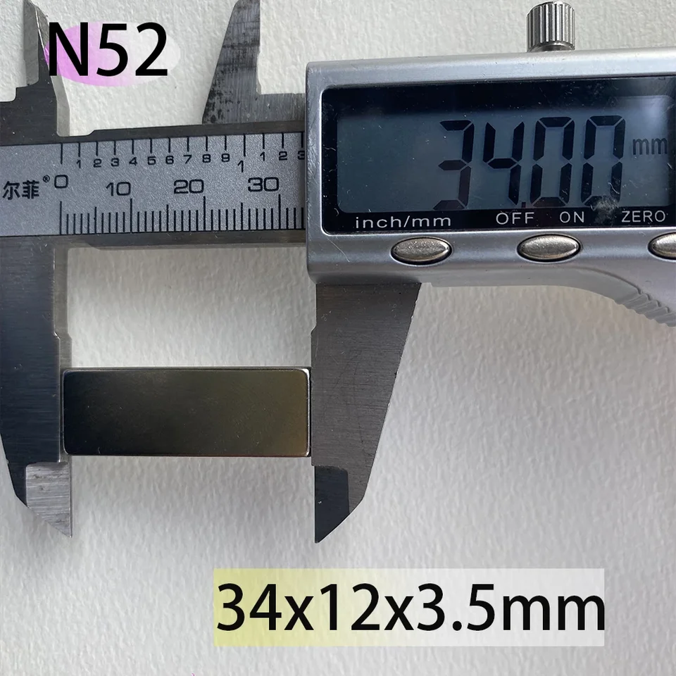 N52 34x12x3.5 NDFEB blok 34x12 Magnet Neodymiumsuper Strong permanentný magnetický stĺp Štandardné vyhľadávanie Magnety Prispôsobené