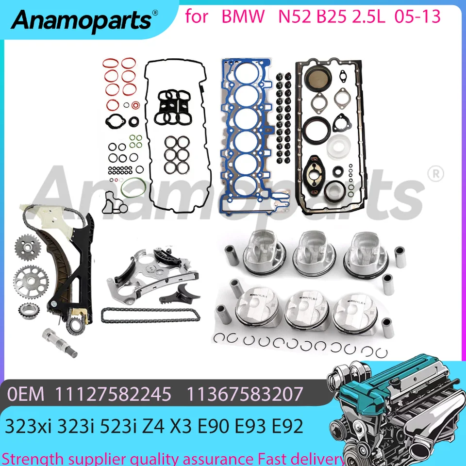 N52 B25 Nový vzorový motorový valcový tesniaci súprava TESKATION SET SPEKTUJTE PRE 2,5L 2,5T 05-13 BMW 323XI 323I 523I Z4 X3 24V 52257800