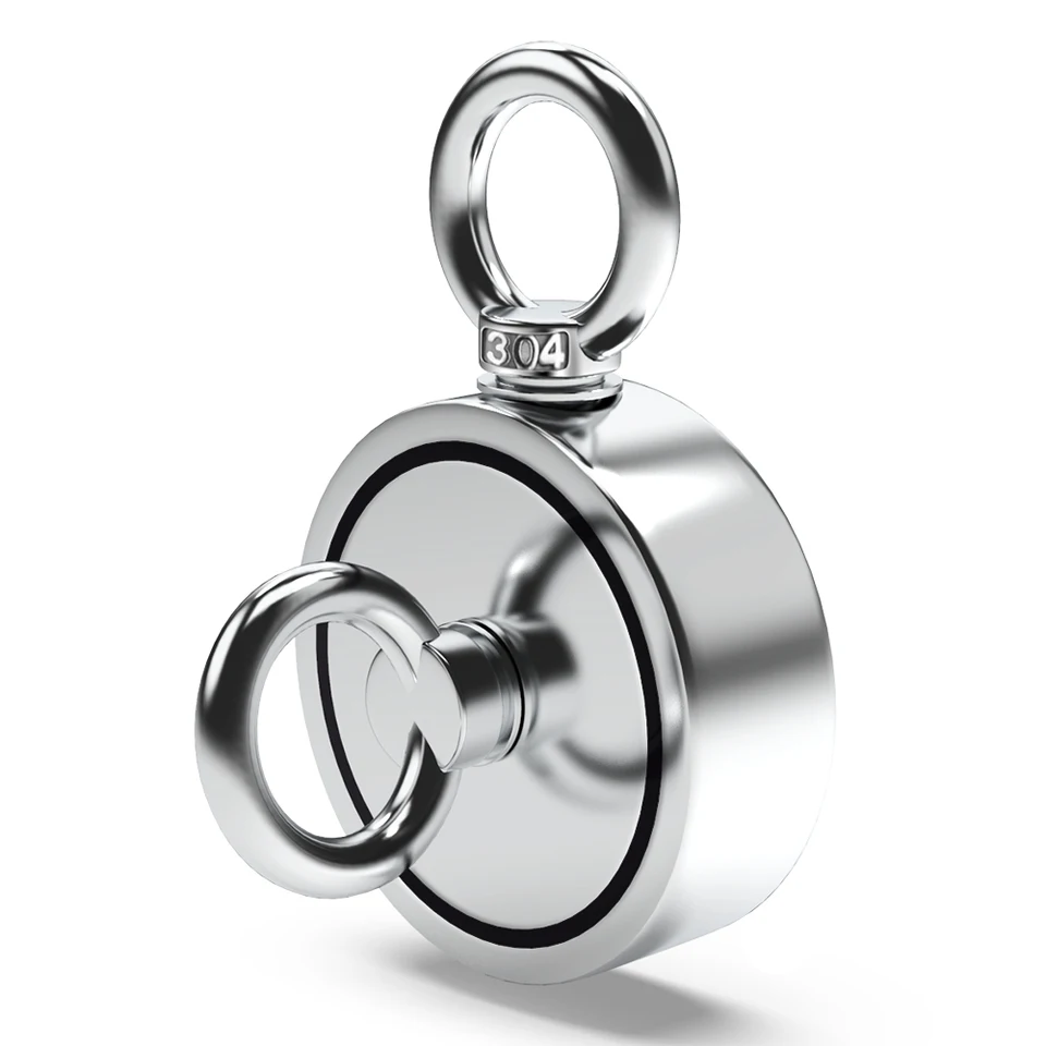 N52 Silný neodymium rybársky magnet dvojitý bočný dvojitý kruhový vyhľadávanie magnet hák Super výkon zachránenie Magnetické