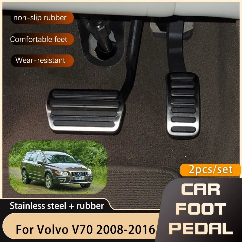 Na Mt Car Foot for Volvo V70 XC70 2008 2009 2010 2012 2012 2013 2014 2015 2015 2016 Accelerator Brake No Drilling Pedal Cover Setters