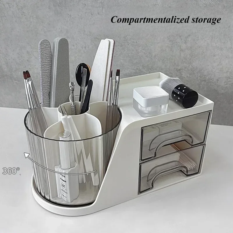 Na nechty Art Tools Storage Box Cotton Twab Cantainer Klint Atcheup Organ Organizátor Box kefový držiak na kefové klince Nástroj