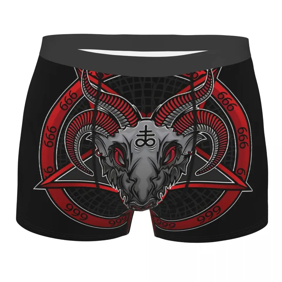 Na Pentagram Men Boxer Blifss Underwear baphomet vysoko priedušný vysoko kvalitný sexy kraťasový darček darček