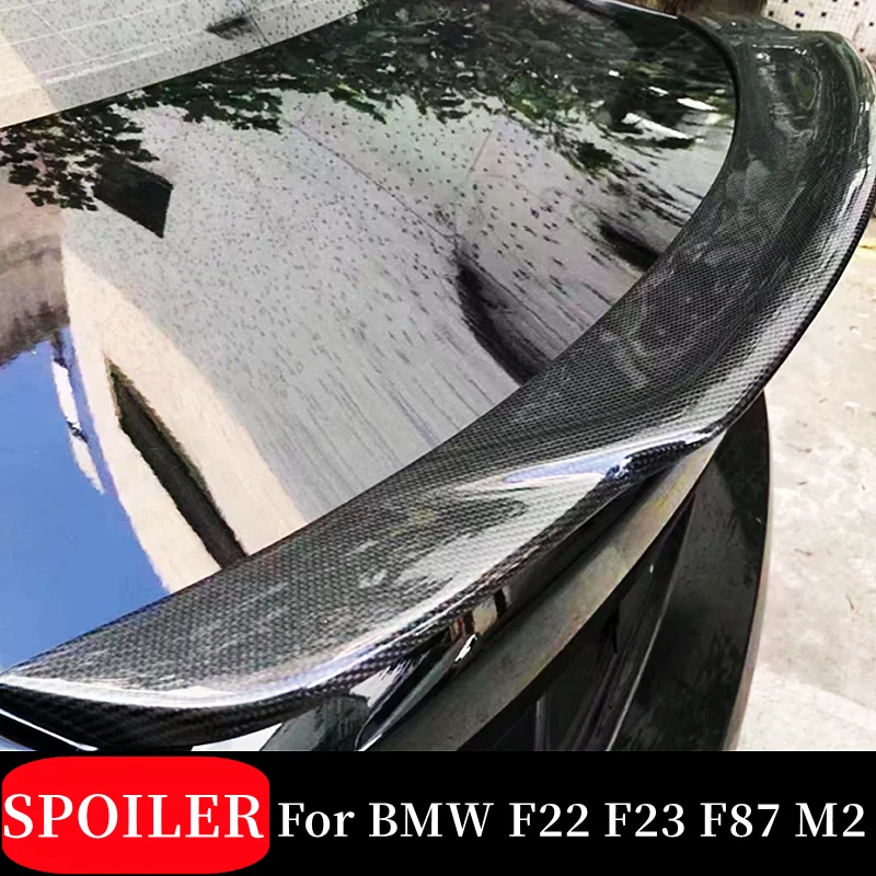 Na roky 2014-2019 BMW 2 Series F22 F23 F87 M2 Carbon Fiber Car Zadný kmeň veka veka pier na pery Krídle Krídla ladenie Exteriérové ​​príslušenstvo