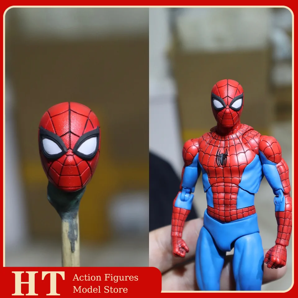 Na sklade 1/12 v mierke Anime Game Spider Man Chčieva hlava sochárka Perfektné detailové maľované modelové hračky pre SHF 6inch Body Original