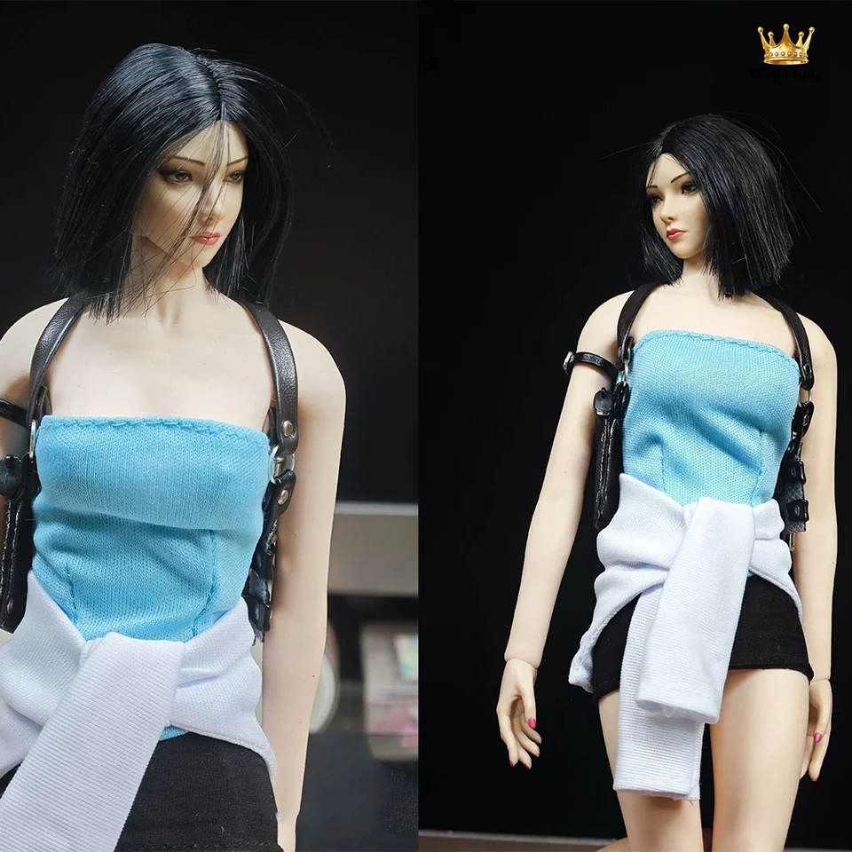 Na sklade 1/6 stupnice Jill rovnaký štýl Čierna krátka sukňa modrého popruhu bez zbraní nastavená pre 12 ”modelu akčnej figúry tela