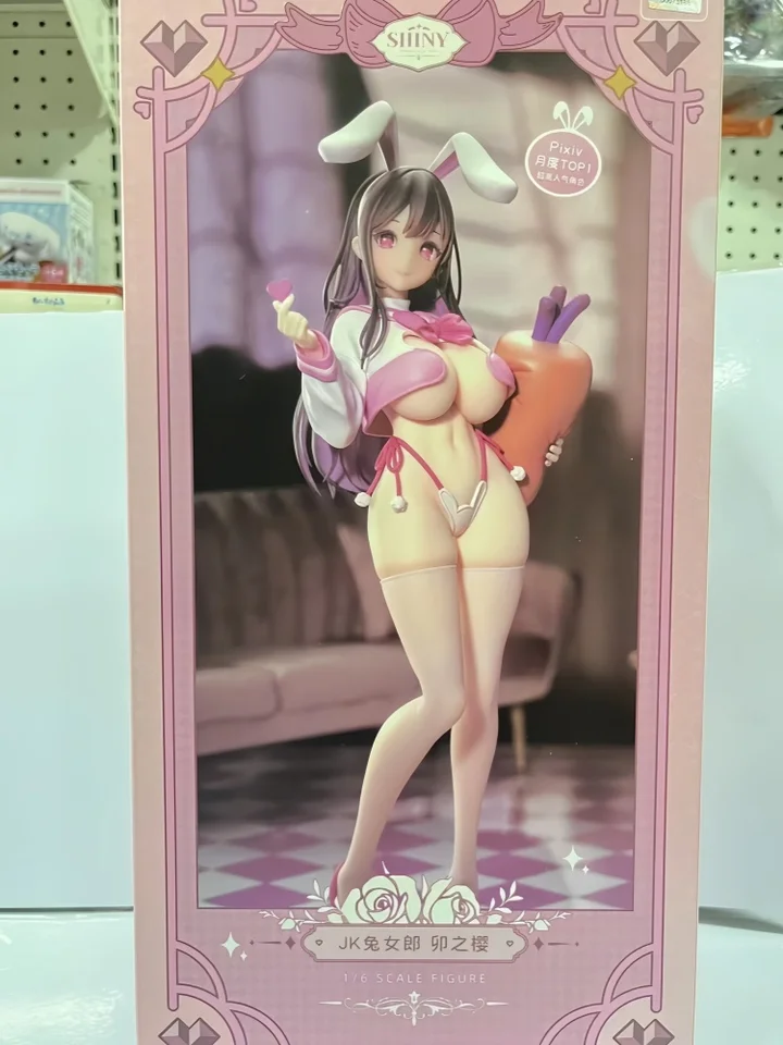 Na sklade 100% originálny anime animestre Sexy JK Bunny Girl Uno Sakura Love Injekcia 1/6 soškovú akciu Zhromaždiť model