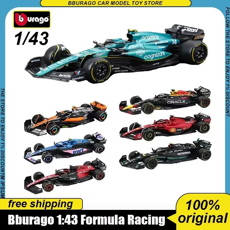 Na sklade 2024 BBURAGO F1 1:43 Ferrari SF24 Aston Martin Amr23 Red Bull Racing RB20 Miniature Diecast Model F1