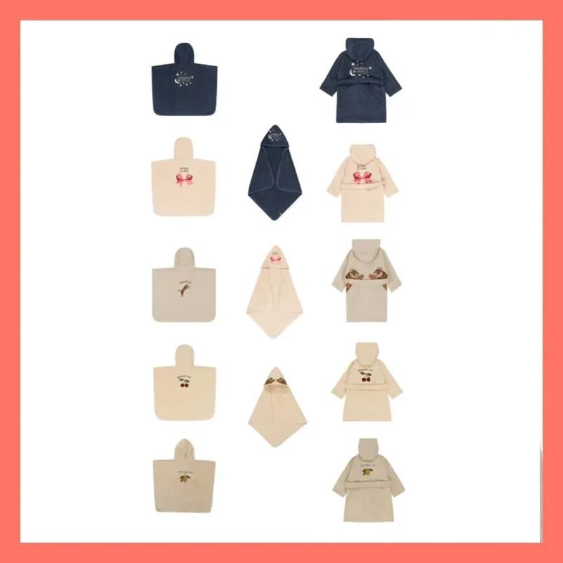 Na sklade 2025 KS Spring Kids Kúď ostranné ostrovčeky Deti Cape Toddler Girls Clother Boys Absorbent kúpeľňa rúcho detská kúpeľňa uterák