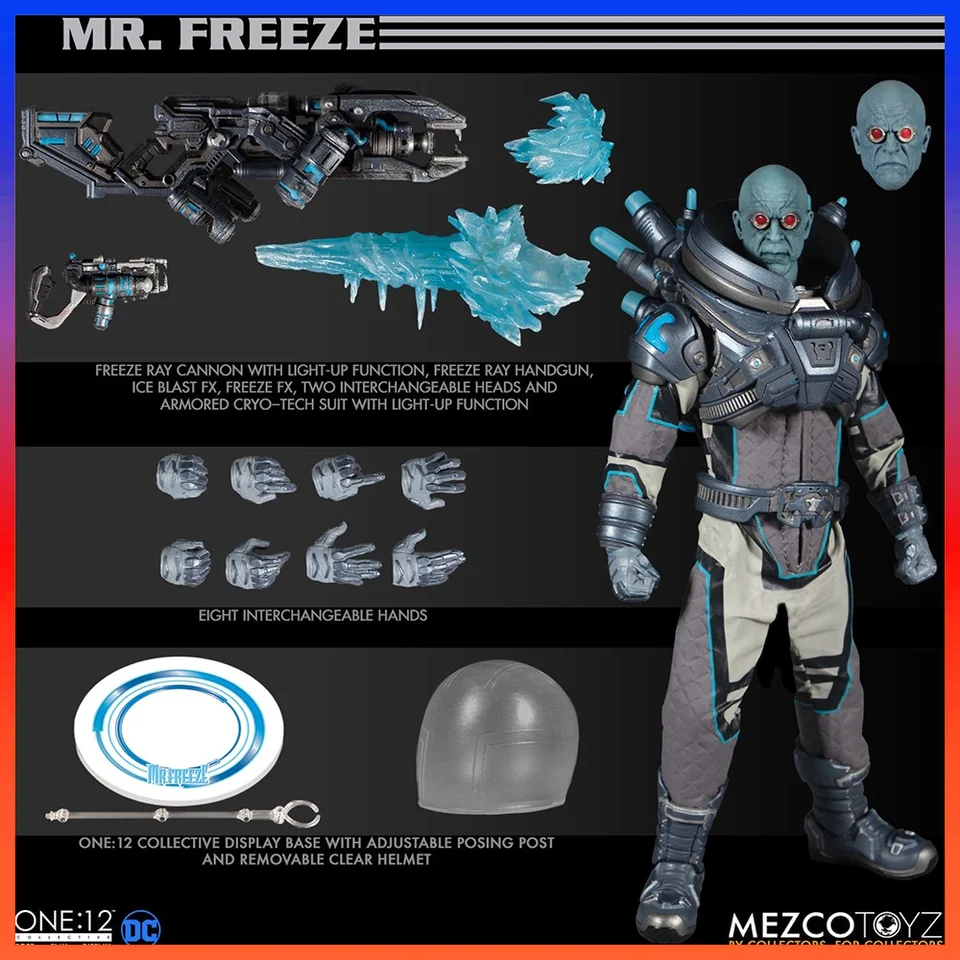 Na sklade Mezco 1/12 DC Batman Villain Mr. Freeze Clown Model Full Seet